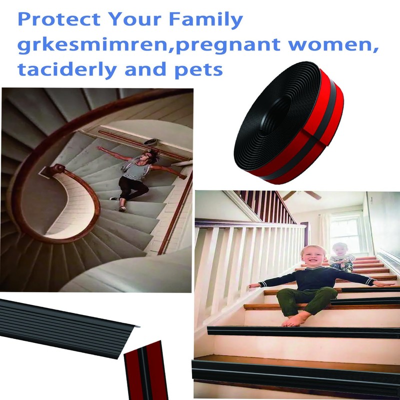 5ft Vinyl Rubber Stair Nosing Stair EdgeTrim Non-Slip Self Adhesive
