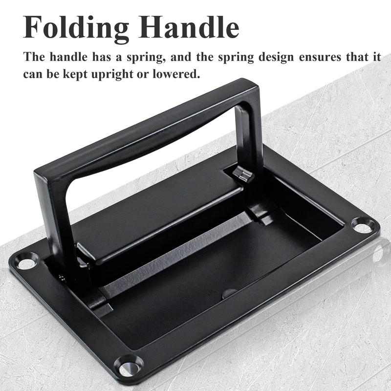 Biaungdo Concealed Recessed Pull Handle, Black Zinc Alloy Hidden Door