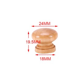 10Pcs S/M/L Natural Wooden Handle Round Mushroom Cabinet Closet Drawer Knobs Pulls Handles with Screws(S24MM)