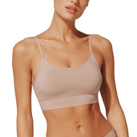 ThirdLove Form Seamless Adjustable Back Wireless Bra, Bralette Bra with Back Closure, Comfortable Bras for Women No Underwire, Taupe, 1X