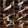 Full Blue 13 Piece Multifunctional Chef Knives Carbon Steel Kitchen