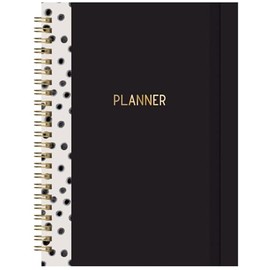Black & Gold A5 Planner Wiro Bound 120 Pages Daily Focus Routine Task Tracker Life Organiser