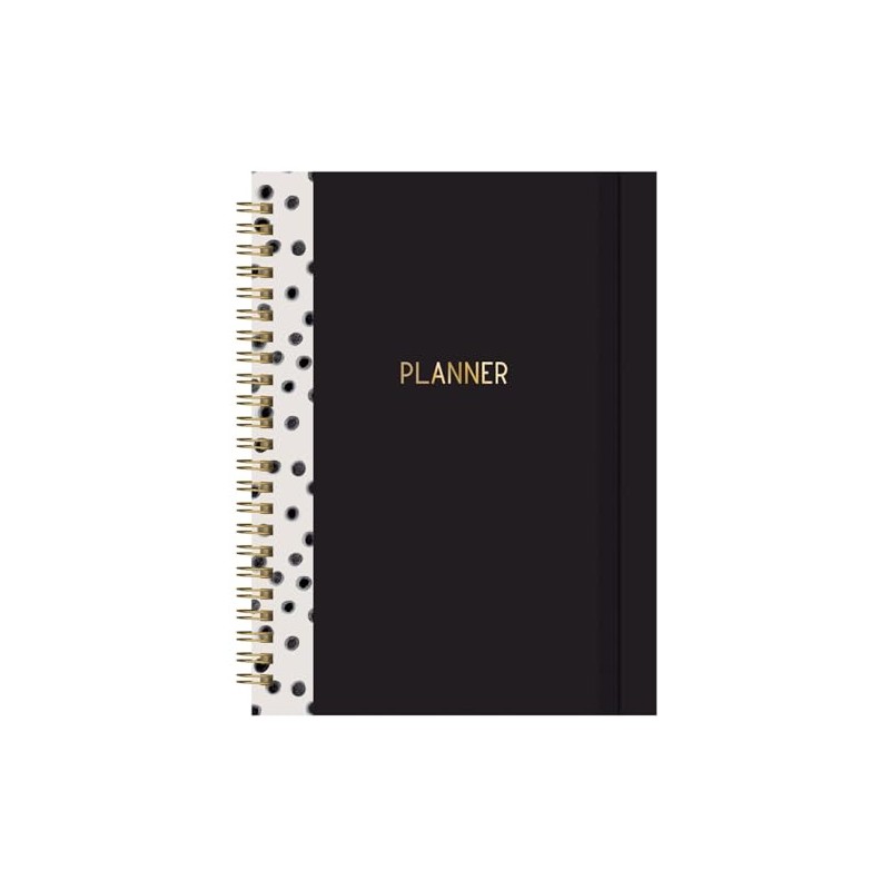 Black & Gold A5 Planner Wiro Bound 120 Pages Daily