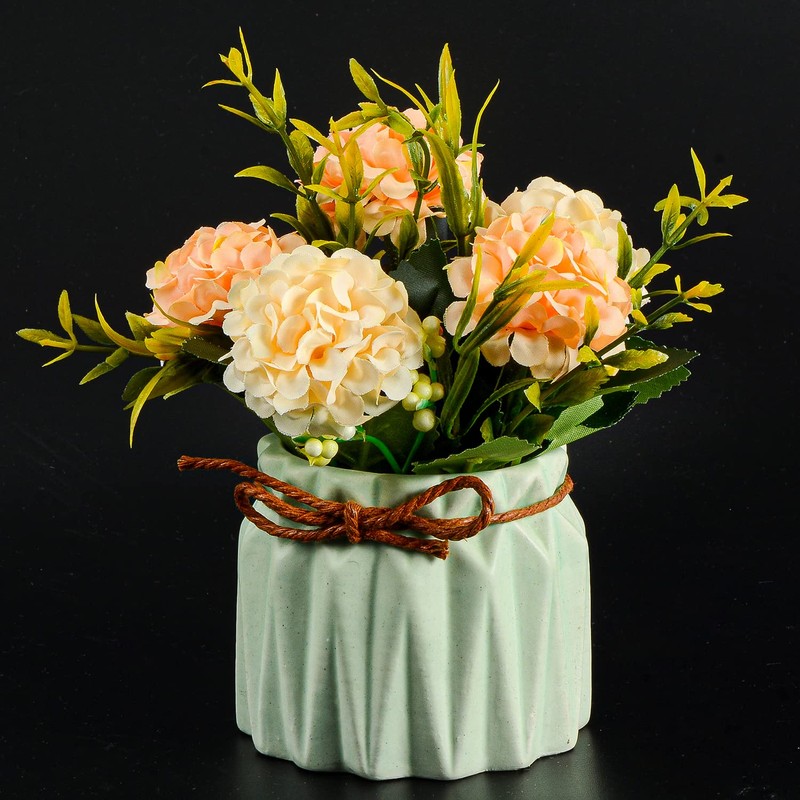 Artificial Flower Plants – Mini Fake Hydrangea Flowers in Pot