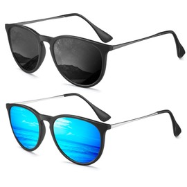 ANYLUV Womens Polarized Sunglasses Retro Round Sunglasses for Women Mens with UV Protection 2 Packs