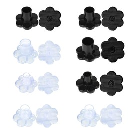 DIYCUT 16er-Set Absatzschoner mit Modische Blumenform, TPU Sole Protector, Unsichtbarer High Heel Schutz, Anti-Rutsch-Design, Schuh Fersenschutz, für Hochzeiten/Büro/im Freien(Schwarz/Transparent)
