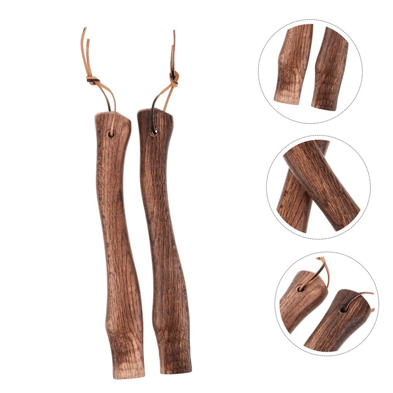 Sosoport 2pcs Sturdy Wooden Axe Handle Comfortable Grip Replacement for