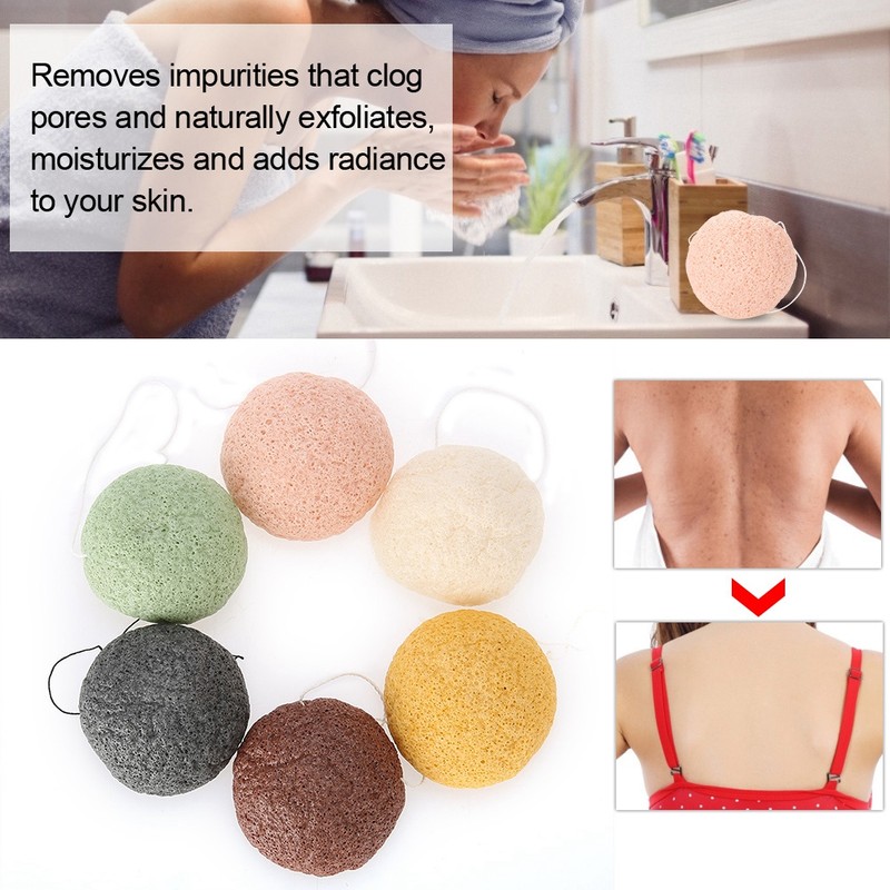 6 Color Water Drop 100% Konjac Wash Face Flutter Natural