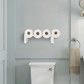 SDGCMNY Poop Toilet Paper Holder Stand 3D Printed Storage Shelf, White Funny Bathroom Whimsical Wall Decor, Functional Cute Quirky House Warming Boys Gift (White)