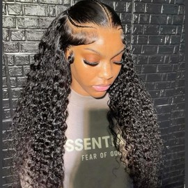 Ali Pearl Wig 250 Density Pre Braided Glueless Wig Water Wave Lace Front Wigs Human Hair 13x4 Water Wave Braided Glueless Wigs Human Hair Pre Plucked Pre Cut For Black Women 16 Inch