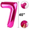 Rose Red Number 7 Balloon 40 Inch,Jumbo Giant Mylar Hot