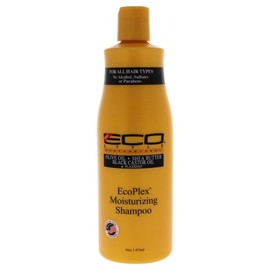 Eco Style Ecoco Ecoplex Moisturising Shampoo - Black Castor And Flaxseed Oil - Olive Oil And Sheer Butter - Promotes Hair Growth - Revitalizes Scalp - No Alcohol - Suitable For All Hair Types - 16 Oz