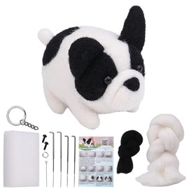 QMNNMA Needle Felting Kit, Animals Needle Felting Set, DIY Wool Felt Materials Set with Felting Tool and Instruction for Needle Felting Craft Project and DIY Handmade