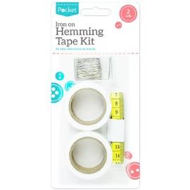 Pocket Fabric  Hemming Tape Fusion Set Iron On Web Roll Cloths Sewing Turn Up Hem Pins