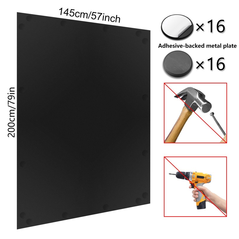 BKSAI Blackout Window Cover No Drill Cuttable 100% Black Out