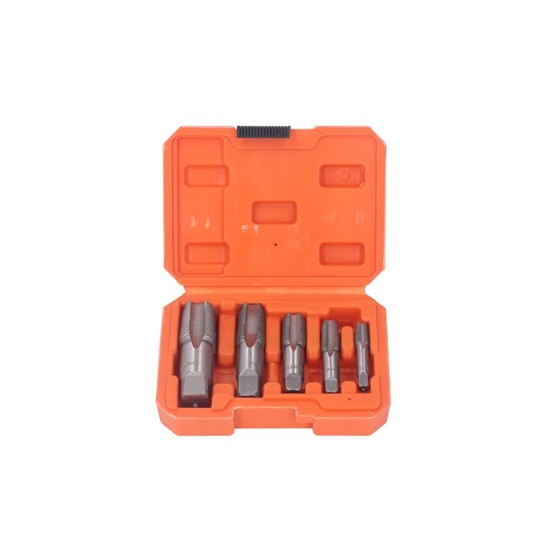 5 Piece NPT Pipe Tap Set, Carbon Steel Threading Plumbing