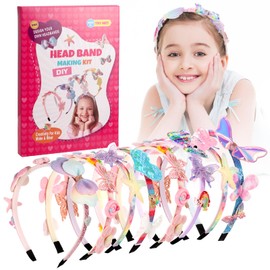 XREE Bastelset Kinder ab 5 Jahre, Haarreifen Mädchen Spielzeug Ostern Geschenk Mädchen 5 6 7 8Jahre, Mode Geburtstagsgeschenk für 5 6 7 8 Kinder DIY Haarschmuck-Herstellung