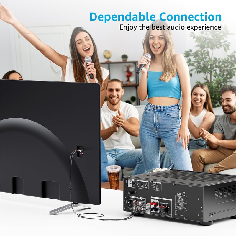 Nanxudyj RCA Cable 20ft,2RCA Male to 2RCA Male Audio Stereo