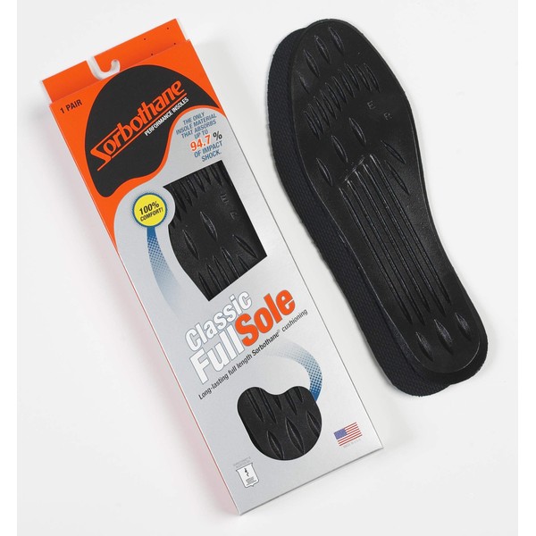 Sorbothane Classic Full Sole Insole W 10.5-11.5, M 8-9 (Metric 41-42) - D by Sorbothane
