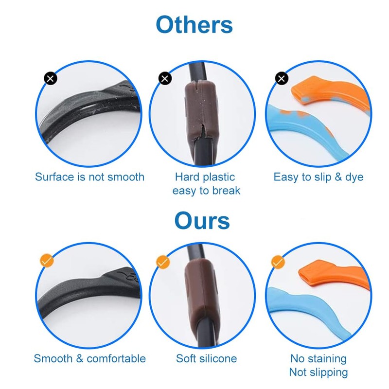 MMOBIEL 12 Pairs Universal Silicone Ear Grip Hooks Anti-Slip Temple
