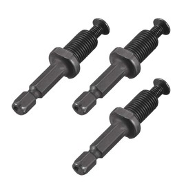 sourcing map 3/8"-24UNF Drill Chuck Adapter, Keyless Drill Chuck Adapter Hex Shank for Impact Driver