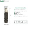 ECARCONETS M8 3 Pin Male Connector A Coding Straight Aviation