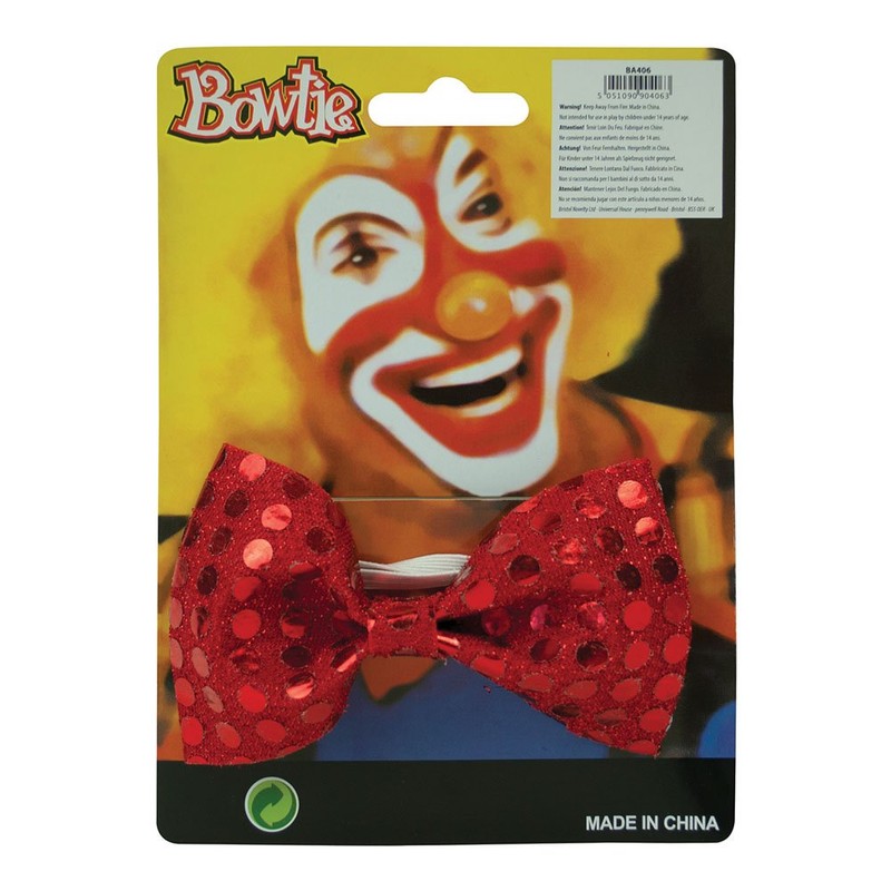 Bristol Novelty BA406 Sequin Bow Tie Red | for Women,