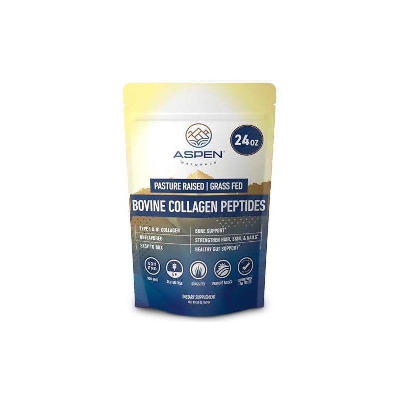 Aspen Naturals Suplemento Polvo Péptidos Colágeno Hidrolizado Alimentado Hierba Sabor