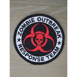 Unbranded ZOMBIE OUTBREAK RESPONSE TEAM BIOHAZARD SKULL TACTICAL SWAT RED HOOK PATCH