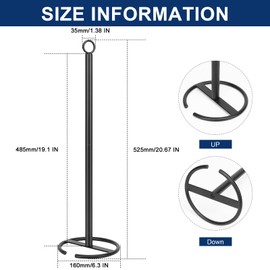 NearMoon Bath Toilet Paper Holder Stand, Freestanding Tissue Paper Storage with Reserve, Space Toilet 4 Rolls Holder for Bathroom/Kitchen Countertop-All Metal (1 Pack, Matte Black)