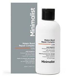 Champú para cabello dañado y encrespado | Complejo reparador de enlaces maleicos al 3,5% | Con aceite de argán, ceramidas y aceite de coco | Para muje