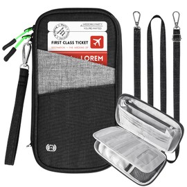 PACKOVIA Passport Holder Wallet for Family, RFID Blocking Travel Document Organizer Multiple Passport Wallet for Men & Women, Waterproof Travel Essentials