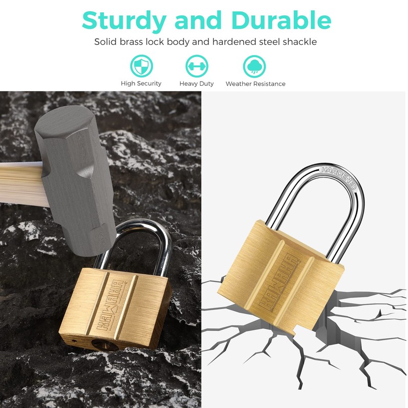 KAWAHA 81/40-1P Brass Padlock (Waterproof Solid Brass Lock) Shed Storage
