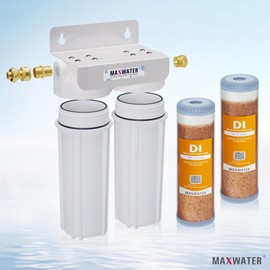 Max Water 2 Stage Deionized Spot - Free Car Rinse Unit, Premium Water Deionizer for Car Washing - Spotless Car, RV and Motorcycle Wash System - 3/4" Inlet/Outlet