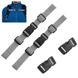 Bamyli 2 Pcs Backpack Chest Strap,Adjustable Backpack Sternum Strap Heavy Duty Chest Belt Harness with Quick Release Buckle for for Kids and Adults Outdoor Hiking,Jogging,Biking(Gray)