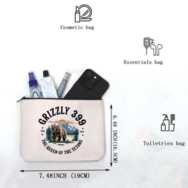KUIYAI Queen of the Tetons Grizzly 399 Geschenk, Grizzly 399 Reißverschlusstasche, 1996–2024 Erinnerung an Grizzly 399 Geschenk, Grizzly399uk, modisch