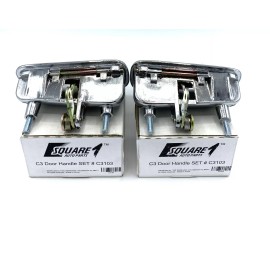 Square 1 Auto Parts PAIR Chrome Exterior Door Handle Handles SET FOR 69-82 C3 CORVETTE STINGRAY