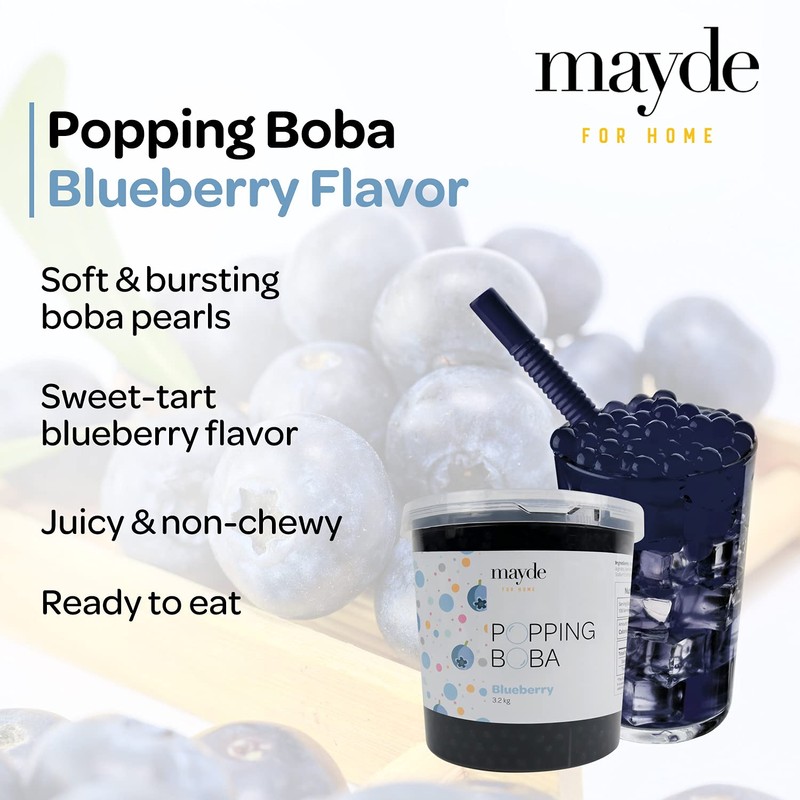 Mayde Popping Boba Pearls for Drinks, Desserts, & Breakfast Bowls