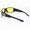 Mens Choppers Sunglasses Biker Motorcycle Logos Cross All Black Yellow