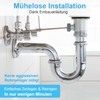 SURFOU Siphon Sink Drain Fitting G 1 1/4 Inch, Drain