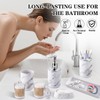 InnJoey Bathroom Accessories Set, 9-Piece Marble White Bathroom Set, White