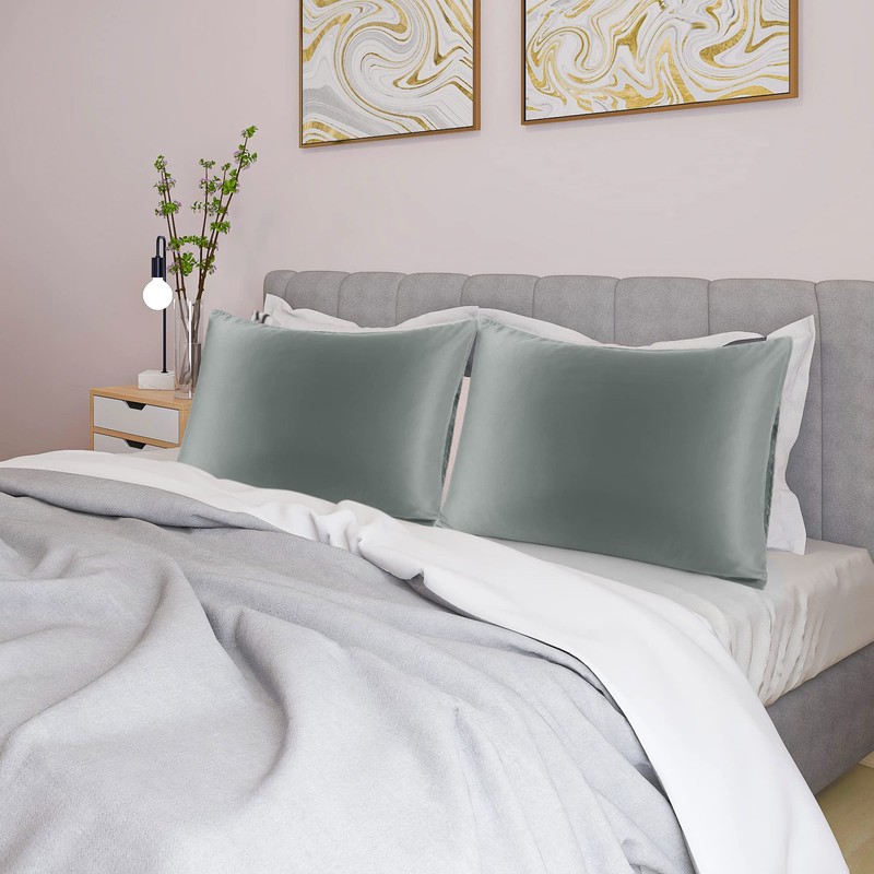 sourcing map Pillowcase Set Silk Satin Pillow Cases for Hair