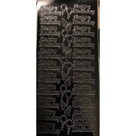 Kelly's Stickers Outline Sticker - Happy Birthday - 1.1013 bk/bk