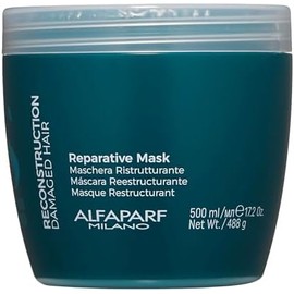 Alfaparf Milano - Máscara reparadora de reconstrucción Semi Di Lino para cabello dañado, sin sulfatos, segura para el cabello teñido, SLS, parabeno y parafina