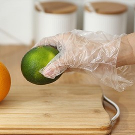 Guantes de Plástico, 300 Piezas Guantes Desechables, Guantes de Plástico Transparentes para Cocina, Limpieza, Cuidado de Manos