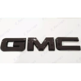 Auto Front & Rear Gloss Black Overlay Emblem 2019-2025 GMC Sierra 1500 2500HD 3500HD
