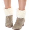 Womens Fur Trim Boot Cuff Top Cover Leg Warmers Ivory