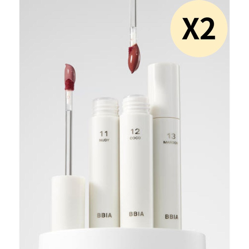 Pia 삐아 립틴트 촉촉 글로우 광택 물빛 05 뱅쇼보틀 X2