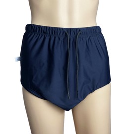 AQX Reusable Adult Swim Diapers Special Needs, Washable Cloth Diapers Leakproof, Swimmers Nappy Trunks Pull Ups for Incontinence Protection Unisex (3XL, Blue)