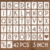 YEAJON 3 Inch Letter Stencils and Numbers, 42 Pcs Alphabet